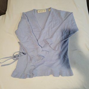 Cashmere Periwinkle Wrap Sweater